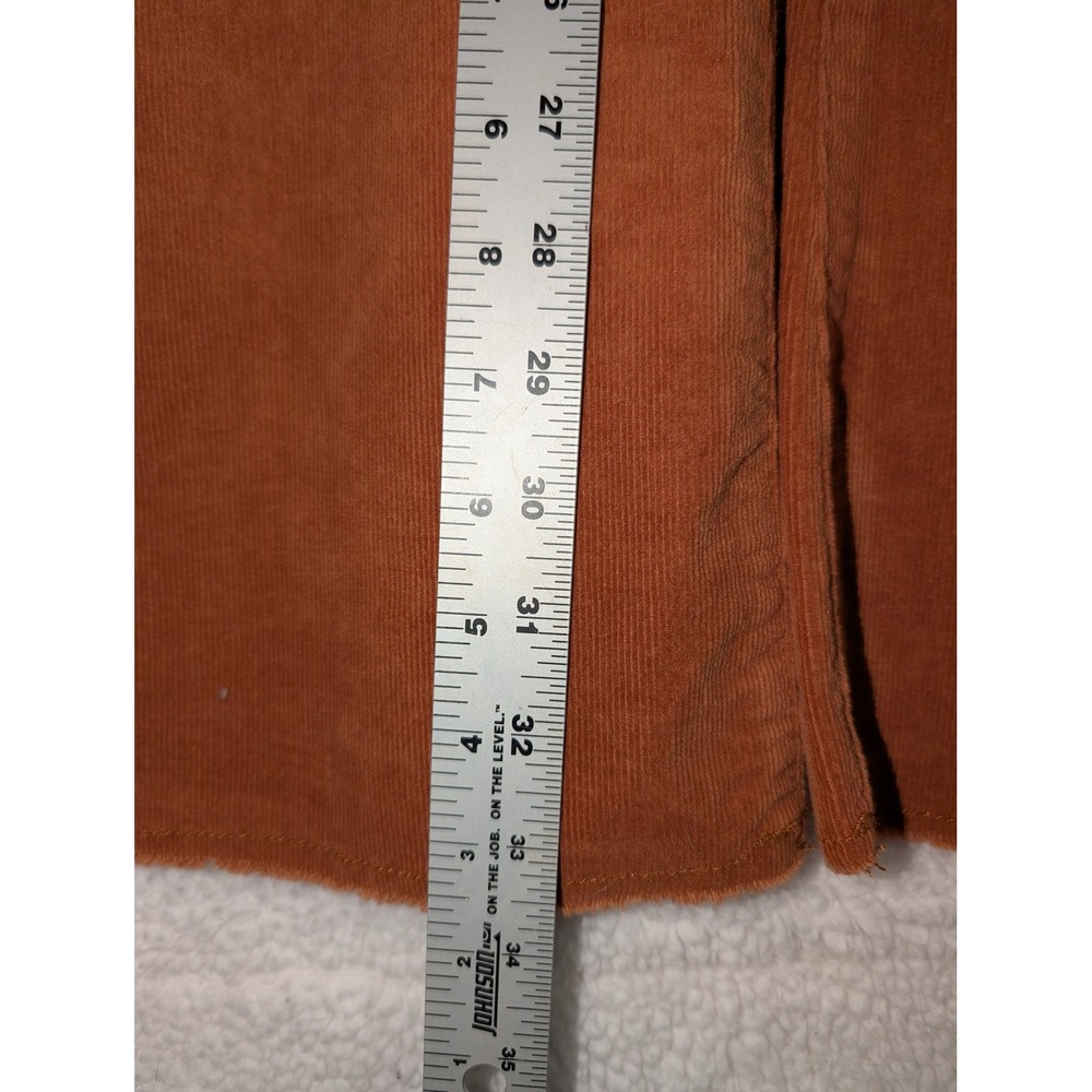 Jelly Jeans Flare Pants Women Size 11 Burnt Orange New Corduroy Raw Hem Retro - Picture 3 of 8